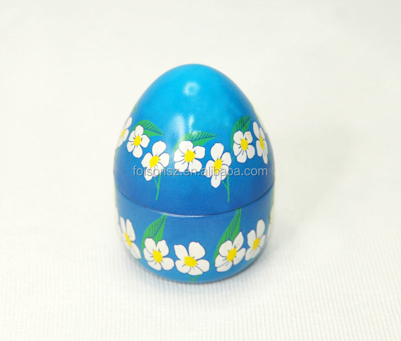 cute egg shape candy tin box for Easter day gifts