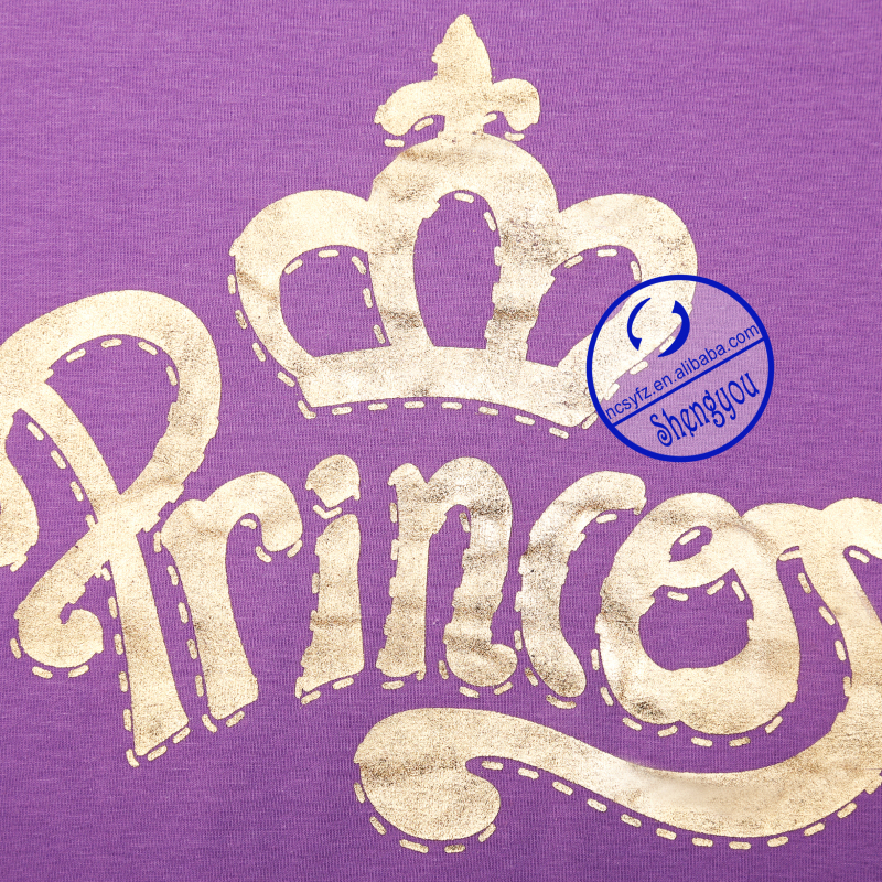 カスタム綿100％印刷された子供の紫色のロングスリーブtシャツ仕入れ・メーカー・工場