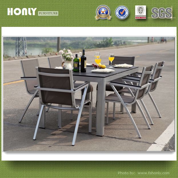 HD designs outdoor furniture dining table chairs set alu outdoor furniture
