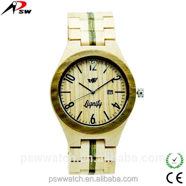 fresh Japan quartz wood bamboo watch