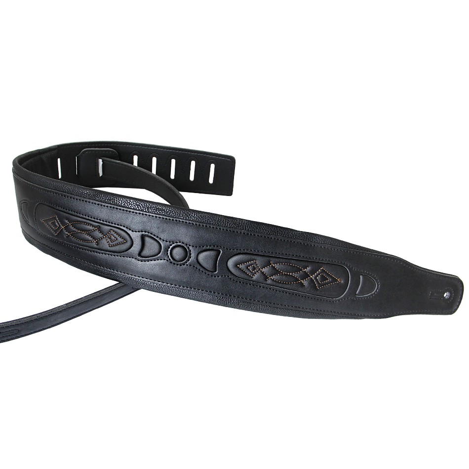 Wholesale Classic Padded Leather Guitar Strap With Embossing Design - Buy Leather Guitar Strap ...