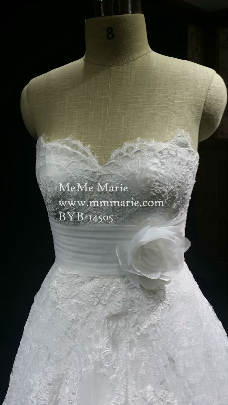優雅な古典的な2014年恋人のウェディングドレスと花嫁衣装byb-14505アップリケレース問屋・仕入れ・卸・卸売り