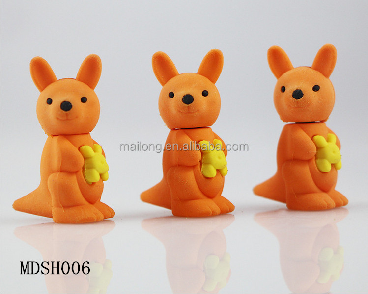 tprの消しゴム3dかわいい動物のオフィス文具問屋・仕入れ・卸・卸売り