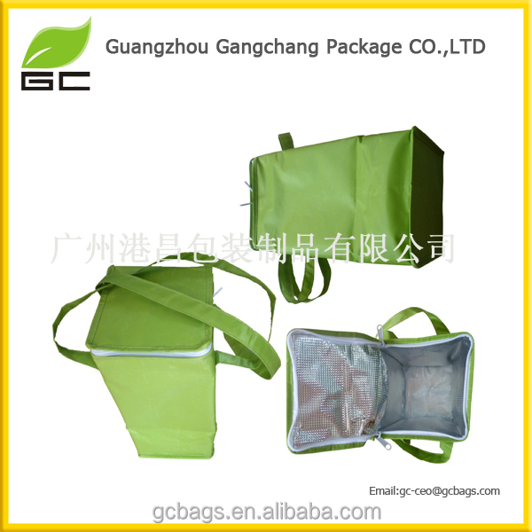 緑セキュリティロゴマチ布ハンドル昼食のためのクーラーバッグ仕入れ・メーカー・工場