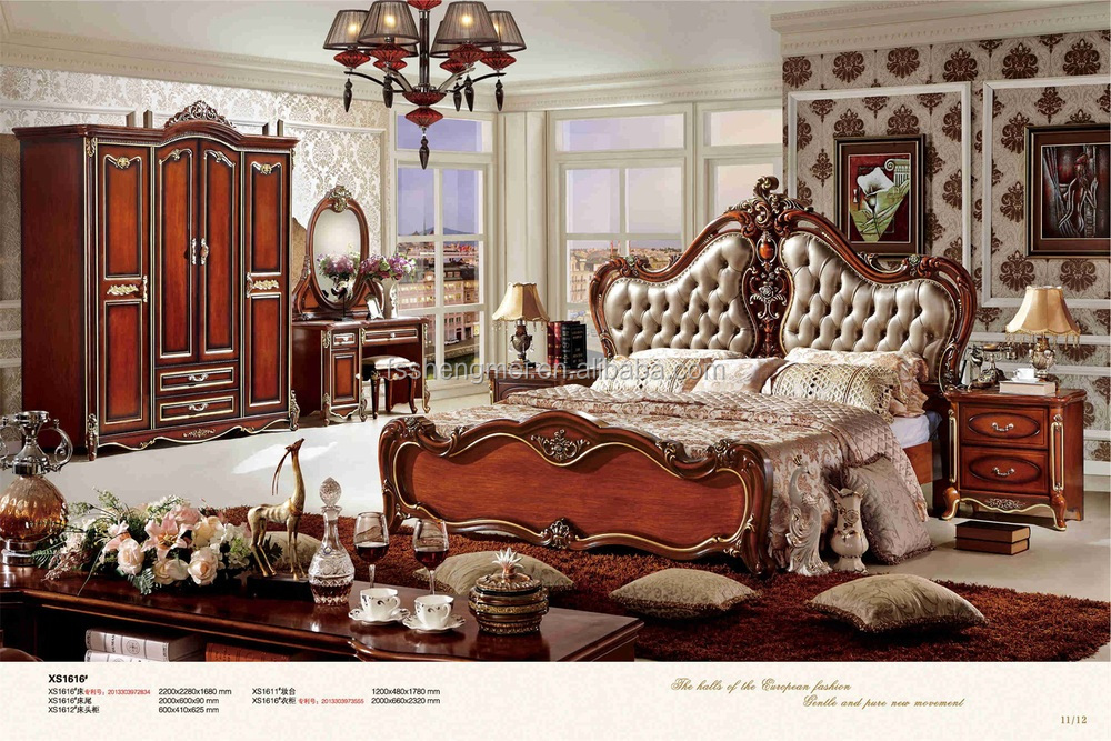 熱い販売の豪華な寝室の家具古典的な赤い色の家の家具仕入れ・メーカー・工場