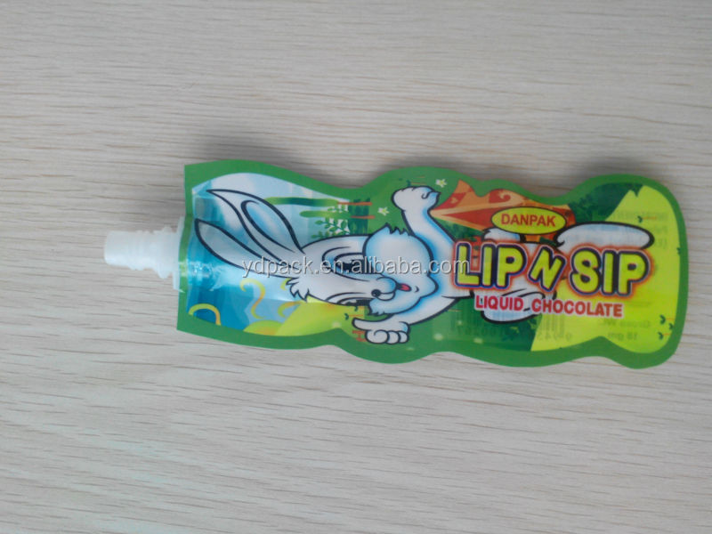 special shape empty liquid cream spout bag