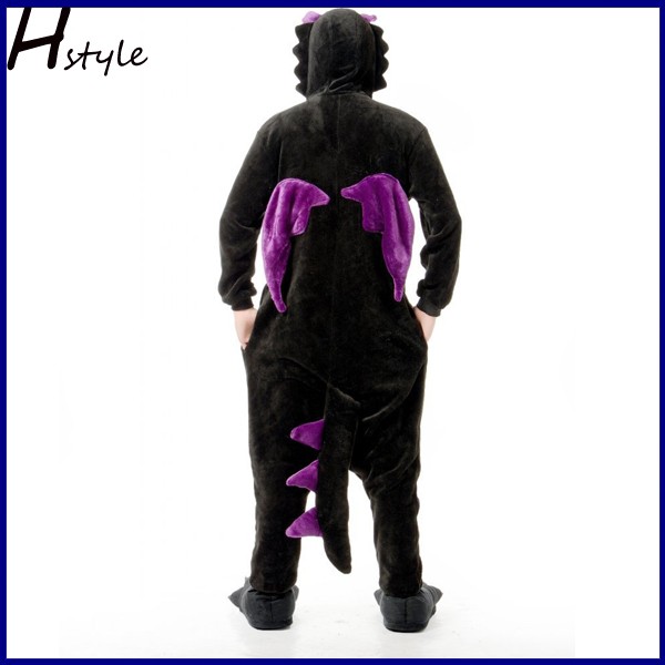 ユニ セックス大人フリース着ぐるみ の動物パジャマコスプレ衣装パジャマ黒恐竜DWY085仕入れ・メーカー・工場