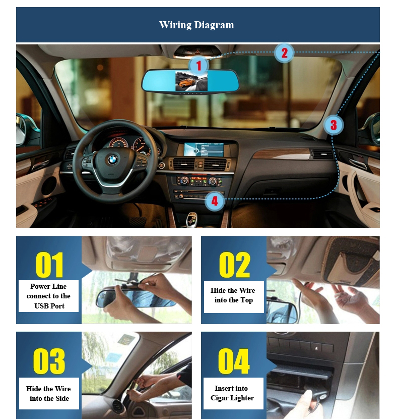 ROGA LX51S Factory Directly supply 5 inch automotive dual lens dvr unique car rearview mirror dvr with speed cam GPS navigation