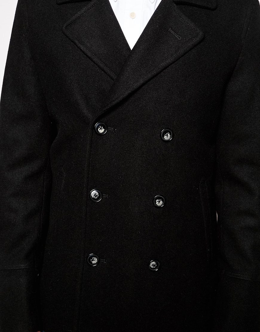 メンズ黒ウールpeacoat仕入れ・メーカー・工場