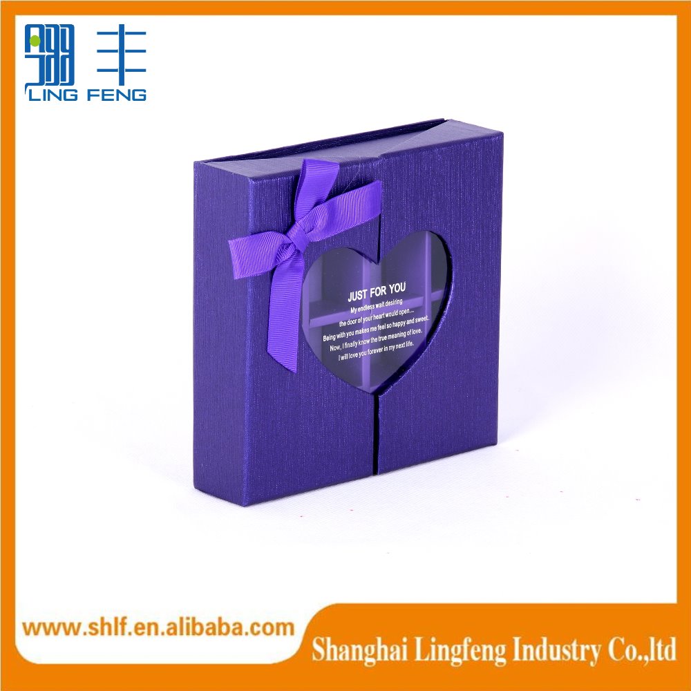 hot sale gift paper box with heart-shaped window