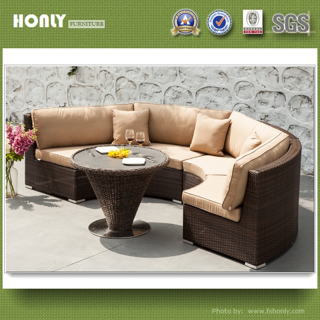 Morden design rattan sofas half round garden rattan sofa sets for sale
