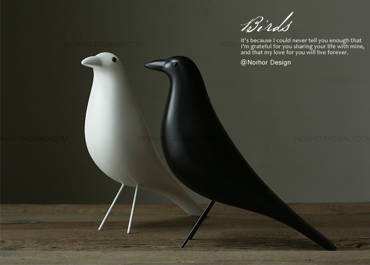 シンプルなミニマリストスタイルノルディックバウハウスのデザインモデル黒と白のための鳥幸運ギフト問屋・仕入れ・卸・卸売り