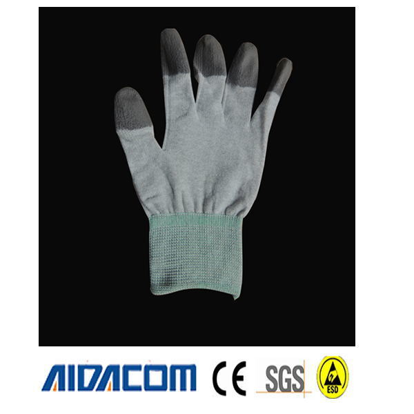 クリーンルームesd帯電防止トップナイロンコーティングされた手袋仕入れ・メーカー・工場