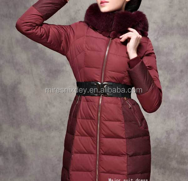 トップブランドヨーロピアンスタイル暖かい女性のジャケットの女性がダウン毛皮襟とsleelveを仕入れ・メーカー・工場
