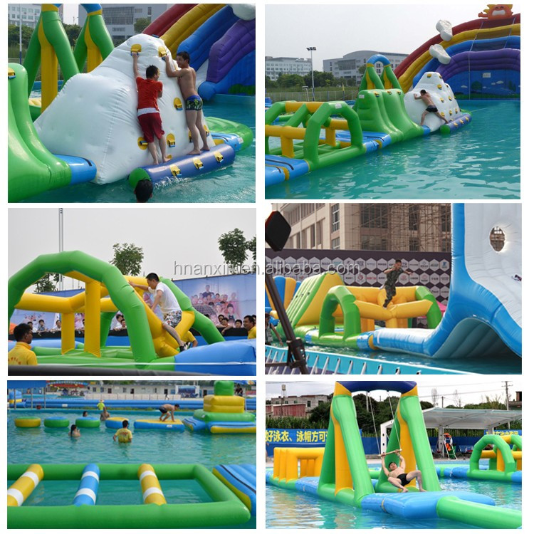 0.9mm pvc tarpaulin made durable aquapark lake inflatable water slides