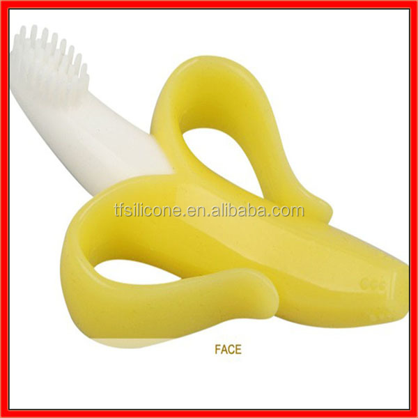 2014年teethers、 バナナの形のシリコン赤ちゃんの歯ブラシ、 子供シリコン歯ブラシ問屋・仕入れ・卸・卸売り