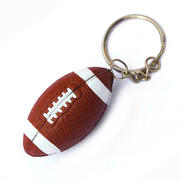 Custom Offset Printing Logo Rugby Keychain,Mini 3d Sports Gym American