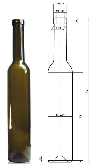 high quality dark green glass olive oil bottle