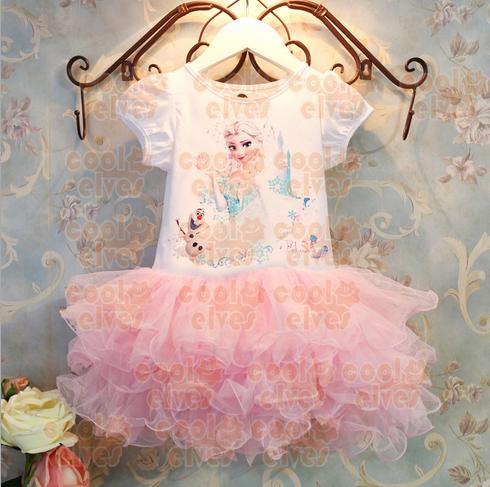 安い冷凍アンナ・エルザ姉妹赤ちゃんの女の子のためのドレスの子供たちの泡問屋・仕入れ・卸・卸売り