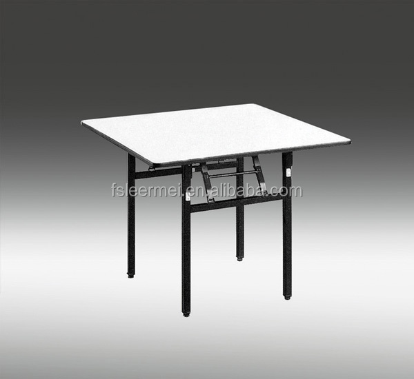 正方形の木製i-0163席との会議テーブルスチールフレーム仕入れ・メーカー・工場
