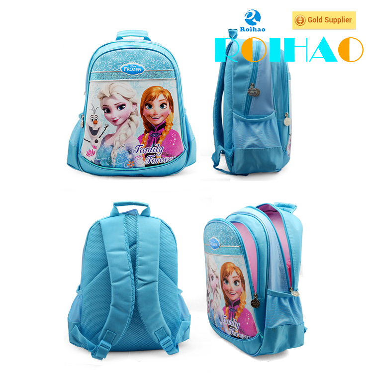 Roihao hot cartoon pictures elsa and anna children frozen backpack