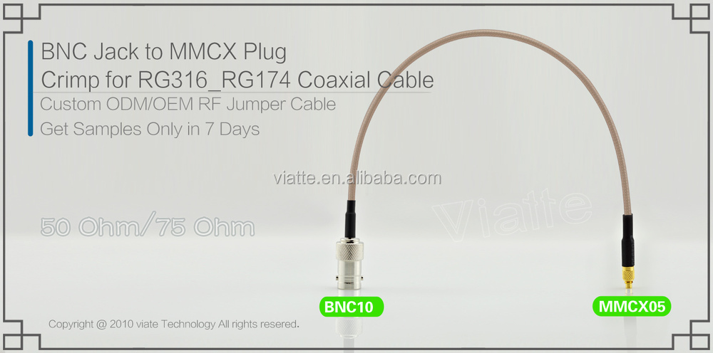 高品質のbncオスコネクタ圧着mmcxメスrg316のための、 rg174同軸ケーブル仕入れ・メーカー・工場