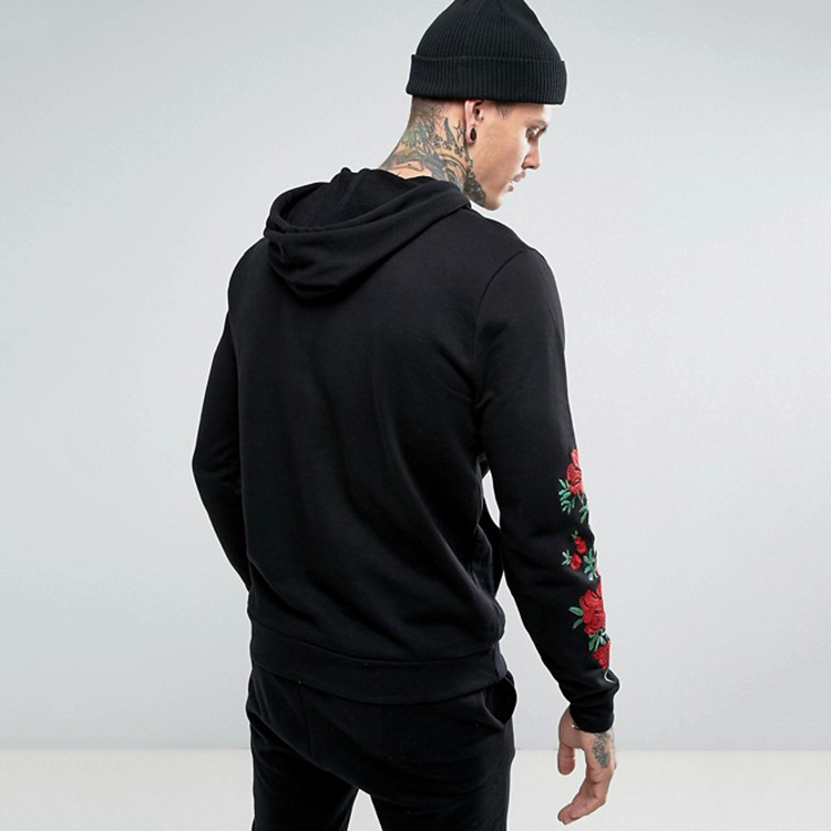 Mens rose embroidered online hoodie