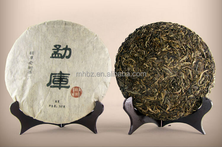 Dry compressed puerh uncooked tea