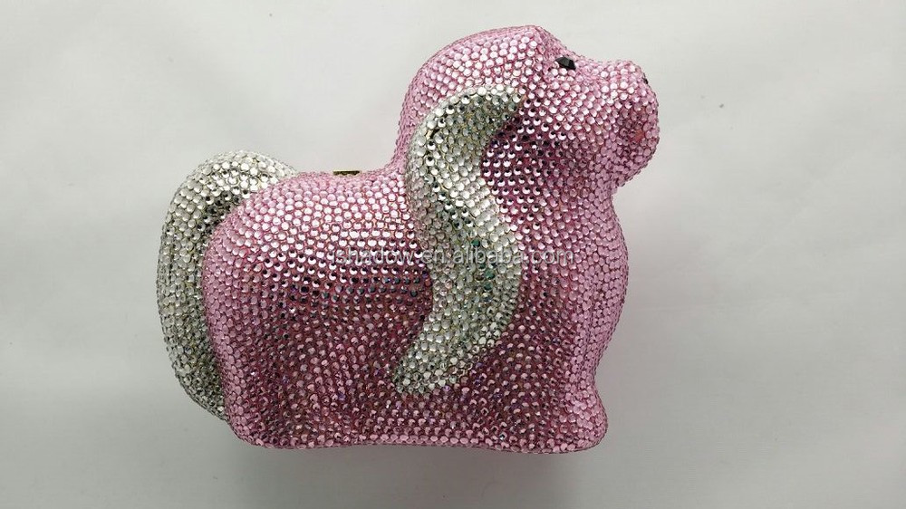 ドギー犬わんわん動物の女性ファッションイブニングクラッチバッグブライダル金属の財布のハンドバッグのケースボックス問屋・仕入れ・卸・卸売り