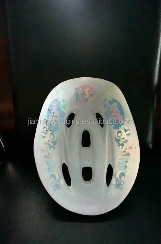 軟質プラスチック製のpcフル- カラー印刷の子供のヘルメットカバーの包装は、問屋・仕入れ・卸・卸売り