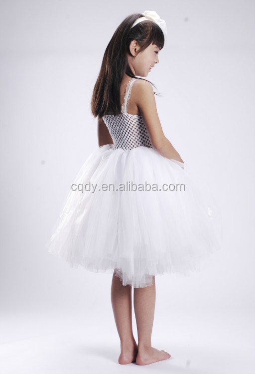 2014 hot sale white princess flower girl wedding dresses of 5 years old white flower-girl-net-dresses for wedding仕入れ・メーカー・工場