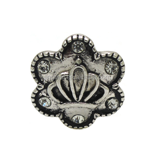アクセサリー卸売p0145抗- 銀の花の形の王冠2014年ジーンズボタン問屋・仕入れ・卸・卸売り