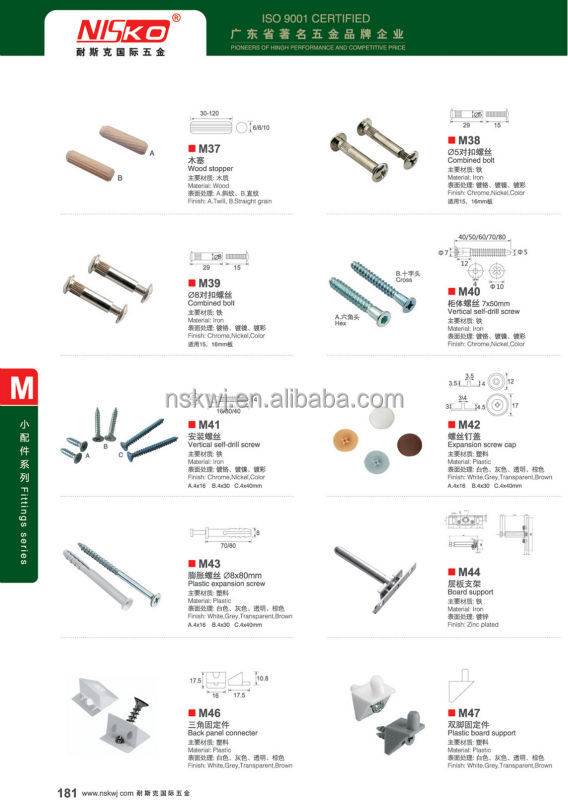 の家具のボルトとナット、 家具ネジと留め具仕入れ・メーカー・工場