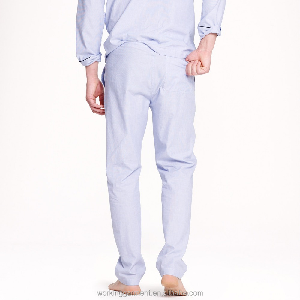 wholesale cotton poplin pajama set mens sleeping suit loungewear