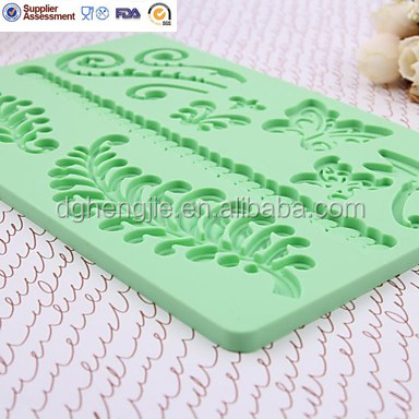 Fondant & Gum Paste Fabric Designs Silicone Mold Cake Decorating Leaf And Wave