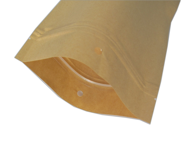 clear window ziplock stand up kraft paper bag