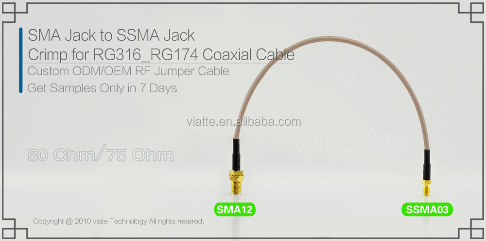 ssmaメスメスsmaアンテナコネクタ圧着rg174用rg316同軸ケーブル仕入れ・メーカー・工場