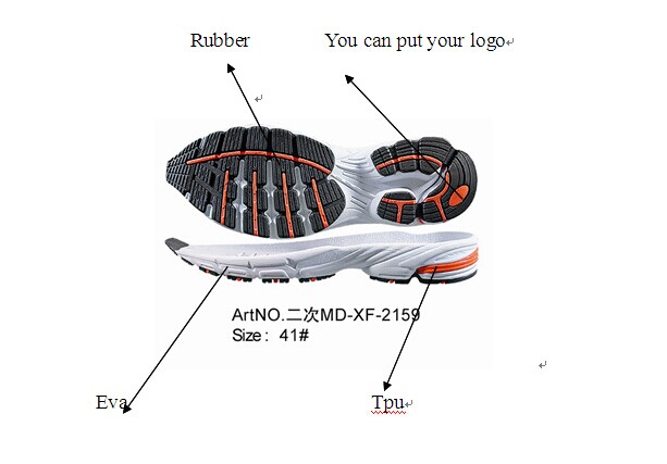 Eva素材と足の裏タイプ最新の男性の靴底のデザイン: 実行ソール問屋・仕入れ・卸・卸売り