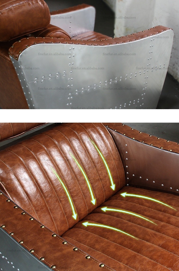産業スタイルの革のソファと調節可能なヘッドレストアビエーター仕入れ・メーカー・工場