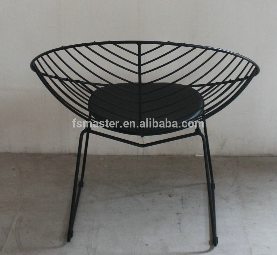 Staal schilderij bladvormige wire lounge stoel salonzetel metalen ...