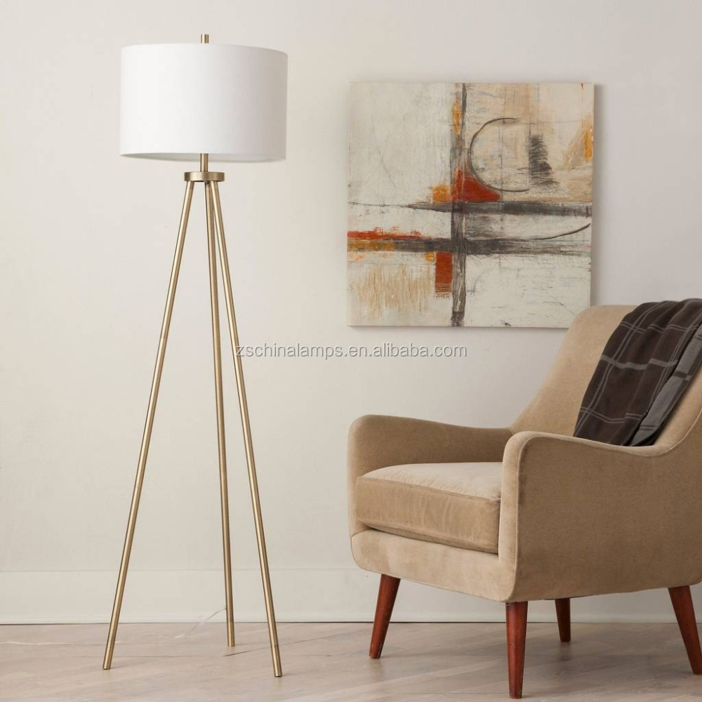 2017 hotel decoratieve metalen en houten vloerlamp 3 benen met ...