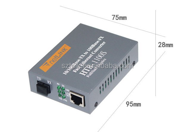 Optical HTB-1100S Media Converter 10/100Mbps RJ45 Single Mode Duplex Fiber SC port Converter 25KM