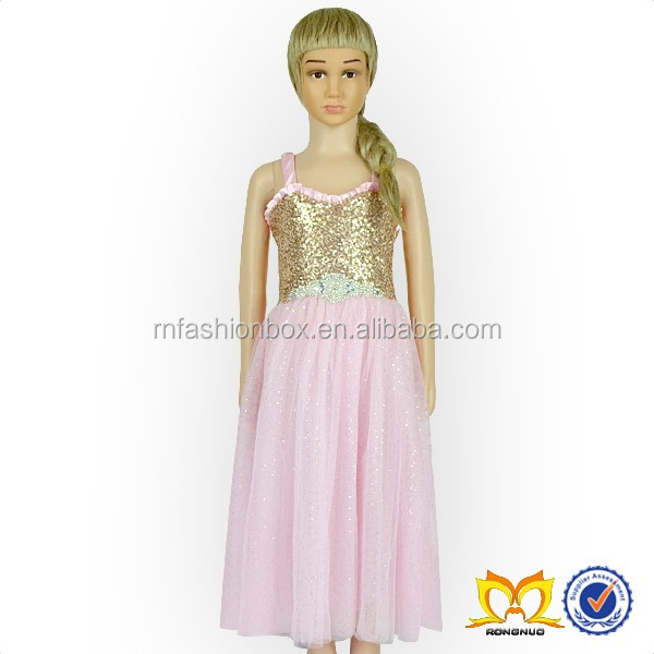最新のパーティー着用スパンコールドレス女の子のための新しいモデルガールドレスで真珠仕入れ・メーカー・工場
