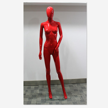 frp2014年熱い販売の女性のドレスの形赤い色ガラスベースを持つマネキン仕入れ・メーカー・工場