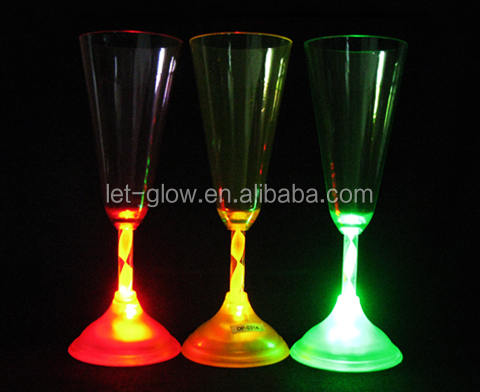 Light up Flashing 200ml Champagne Glass with multi-color led