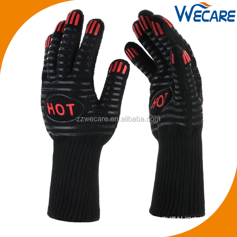 932F Extreme Silicone Forearm Protective Fire Pit Oven Mitt Baking Kitchen Cooking Heat Resistant Grill BBQ Gloves