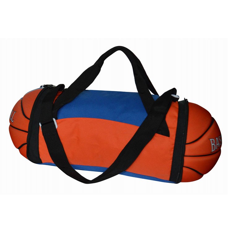 Roihao new product fashion basketball shape 600D foldable custom wholesale gym bag