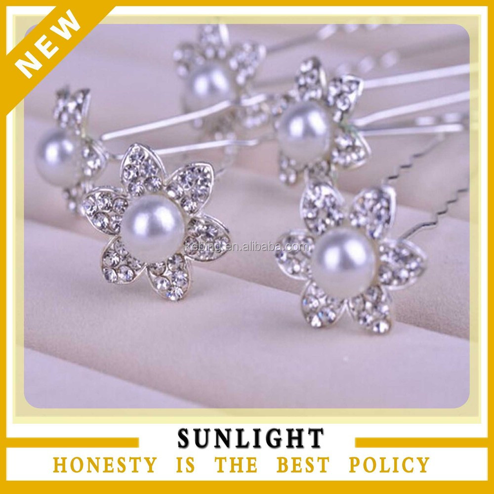 Wholesale Fancy Flower Bridal Wedding Hair Accessories Bun Pins