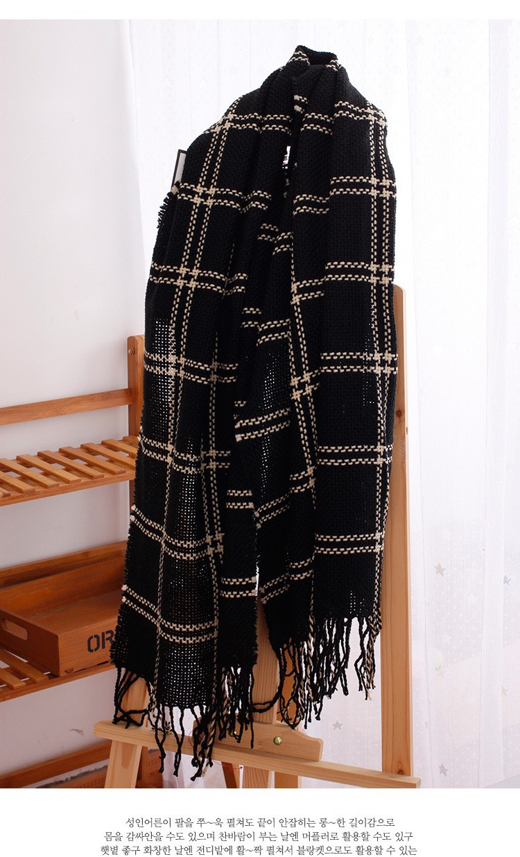 韓国スカーフカシミヤショールロングデュアル- 目的格子縞のスカーフと厚い冬の女子学生仕入れ・メーカー・工場