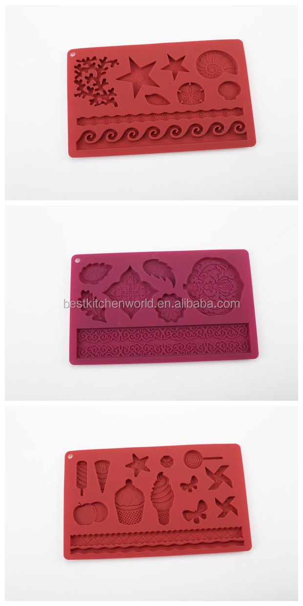New Design Shape Fondant Cake Decoration Fondant Embossing Molds